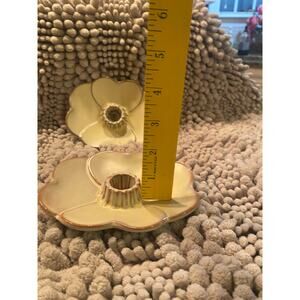 Frankoma art pottery candleholders dogwood NC flower set of 2